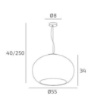Immagine di Lampadario Rotondo Vetro Bianco 55cm Casper Top Light
