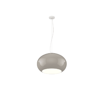 Immagine di Sospensione Casper Top Light Per Tavolo Cucina Vetro Rotondo Grigio Tortora 42cm