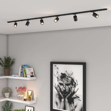 Immagine di Kit Binario Monofase 2mt Con 6 Faretti Orientabili GU10 Top Light Yari
