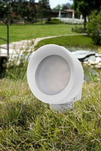 Immagine di Proiettore Bianco Con Picchetto Per Esterni Led Gx53 IP66 Roma Top Light