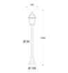 Immagine di Paletto Da Giardino Classico In Resina Bianca 108cm IP55 Alba Top Light