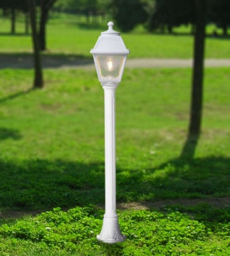 Immagine di Paletto Da Giardino Classico In Resina Bianca 108cm IP55 Alba Top Light