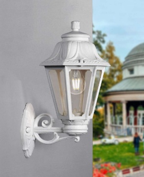 Immagine di Lanterna Da Parete Per Esterno Resina Bianca IP55 Asti Top Light