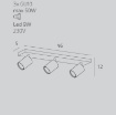 Immagine di Plafoniera Moderna Faretti Orientabili Led GU10 Per Parete Soffitto Kora Top Light