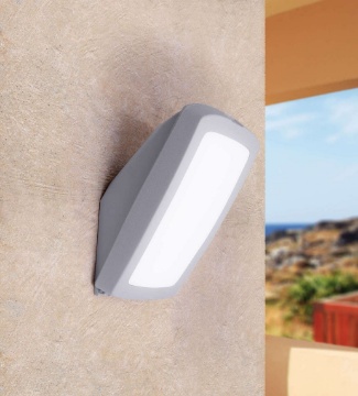 Immagine di Faro Esterno Da Parete In Resina Grigio IP66 1xE27 Trento Top Light