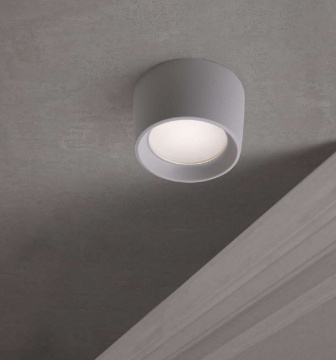 Immagine di Plafoniera Da Esterno Tonda Grigia 16cm Con Lampadina Led Gx53 Pisa Top Light