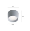 Immagine di Plafoniera Da Esterno Tonda Grigia 16cm Con Lampadina Led Gx53 Pisa Top Light