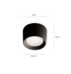 Immagine di Faretto Esterni Nero Da Soffitto 16cm Led Gx53 IP55 Pisa Top Light
