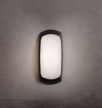 Immagine di Applique Da Esterno Squadrata Nera In Resina IP66 Top Light Andora