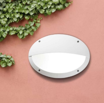 Immagine di Applique Esterna Ovale Bianca Monza Top Light IP66
