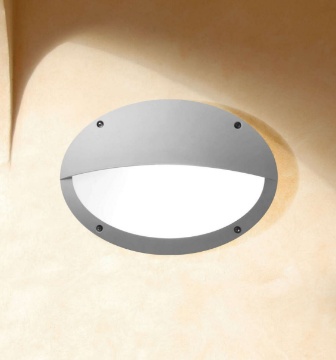 Immagine di Applique Ovale Palpebra Grigio Per Esterni IP66 Monza Top Light