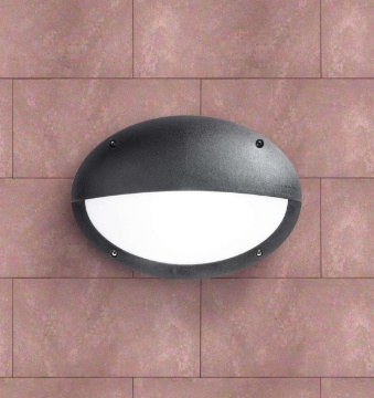 Immagine di Applique Da Esterno Ovale Palpebra Nero IP66 Monza Top Light