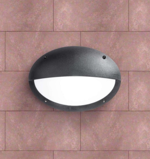 Immagine di Applique Da Esterno Ovale Palpebra Nero IP66 Monza Top Light