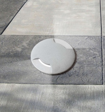 Immagine di Faretto Da Incasso A Terra Resina Calpestabile Biemissione Grigio Capri Top Light