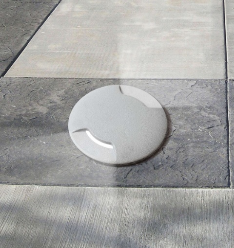 Immagine di Faretto Da Incasso A Terra Resina Calpestabile Biemissione Grigio Capri Top Light
