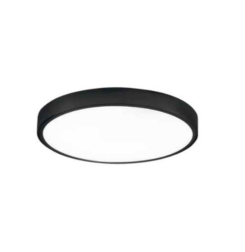 Immagine di Plafoniera Bagno Nera Tonda Led 24w 4000k IP44 Domo Intec Light