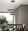 Immagine di Lampadario Nero Con 3 Cerchi Led 125w 3000k Dimmerabile Criseide S3 Gea Luce