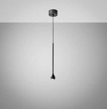 Immagine di Sospensione A Goccia Nera Per Isola Cucina Led 5w 3000k Ottica 24 Ursula Gea
