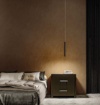 Immagine di Sospensione Tubolare Sottile Nera Per Comodini Led 7w Ottica 18° Thalassia Gea Luce