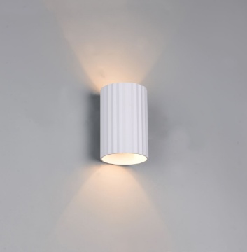 Immagine di Applique Biemissione Cilindro Rigato Bianco Opaco Imaria Trio