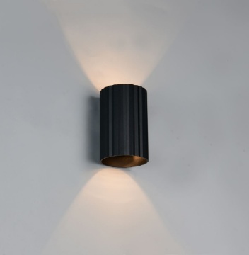 Immagine di Applique Cilindro Nero Rigato Biemissione Imaria Trio Lighting