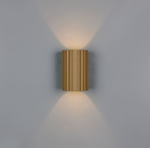 Immagine di Applique Cilindro Rigato Caffe Luce Biemissione Imaria Trio Lighting