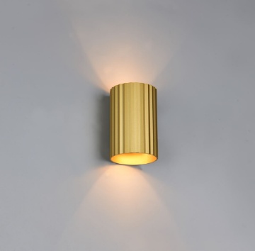 Immagine di Applique Oro Cilindro Rigato Luce Sopra e Sotto 1xG9 Imaria Trio