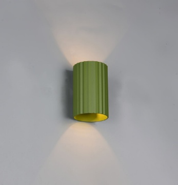 Immagine di Applique Da Parete Biemissione Cilindro Rigato Verde Imaria Trio