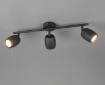Immagine di Lampada Soffitto Asta 3 Luci Orientabili Faretti Neri GU10 Nancy Trio