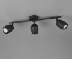 Immagine di Lampada Soffitto Asta 3 Luci Orientabili Faretti Neri GU10 Nancy Trio