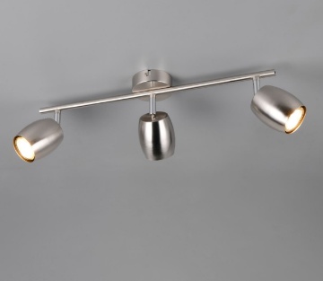 Immagine di Lampada A Binario Nichel Da Soffitto Con Faretti GU10 Orientabili Nancy Trio
