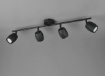Immagine di Lampada Da Soffitto Nancy 4 Faretti GU10 Orientabili Nero Trio Lighting