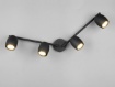 Immagine di Lampada Da Soffitto Nancy 4 Faretti GU10 Orientabili Nero Trio Lighting