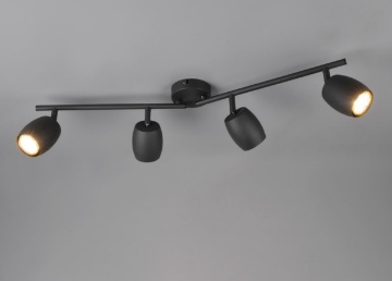 Immagine di Lampada Da Soffitto Nancy 4 Faretti GU10 Orientabili Nero Trio Lighting