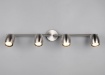 Immagine di Plafoniera Moderna Nancy Aste Orientabili Con 4 Faretti GU10 Nichel Trio Lighting