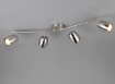 Immagine di Plafoniera Moderna Nancy Aste Orientabili Con 4 Faretti GU10 Nichel Trio Lighting