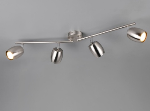 Immagine di Plafoniera Moderna Nancy Aste Orientabili Con 4 Faretti GU10 Nichel Trio Lighting