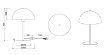 Immagine di Lampada da Tavolo Design Fungo Caffe Oro Nola 1xE27 Trio Lighting