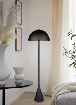 Immagine di Piantana Cupola Nero Opaco Per Soggiorno Moderno Alfie Trio Lighting