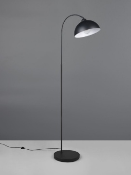 Immagine di Piantana Curva Cupola Orientabile Nero Opaco Sierra Trio Lighting