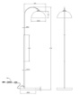 Immagine di Piantana Curva Cupola Orientabile Nero Opaco Sierra Trio Lighting