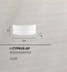 Immagine di Applique Fascia Gesso Rigato Biemissione 34 cm Cyprus Fan Europe
