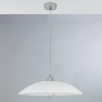 Immagine di Lampadario Alexander Cupola Vetro Bianco 50 Cm Per Cucina Moderna
