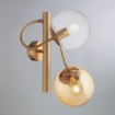 Immagine di Applique Globe 2 Luci Sfere Vetro Trasparente Ambra