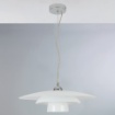 Immagine di Sospensione Cucina Moderna Vetro Bianco Portofino Diam. 50 cm