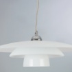 Immagine di Sospensione Cucina Moderna Vetro Bianco Portofino Diam. 50 cm