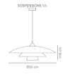 Immagine di Sospensione Cucina Moderna Vetro Bianco Portofino Diam. 50 cm