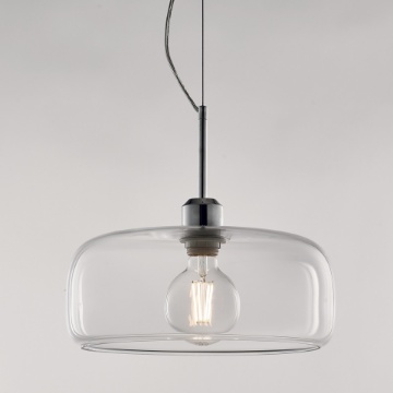 Immagine di Sospensione Moderna Vetro Trasparente Muse Diam. 32 cm