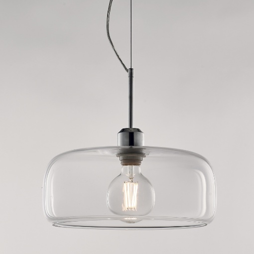 Immagine di Sospensione Moderna Vetro Trasparente Muse Diam. 32 cm