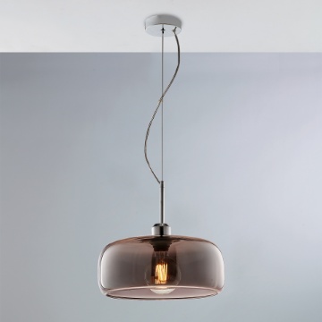 Immagine di Lampada A Sospensione Per Tavolo Vetro Fume Muse Diam. 32 cm